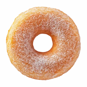 Photo d'un donut nature parsemé de sucre glace