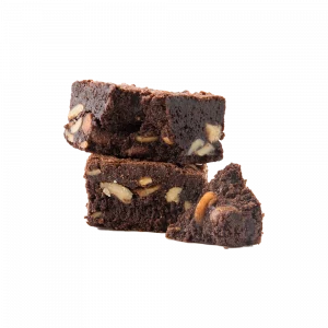 Photo d'un brownie au chocolat et noix de pécan