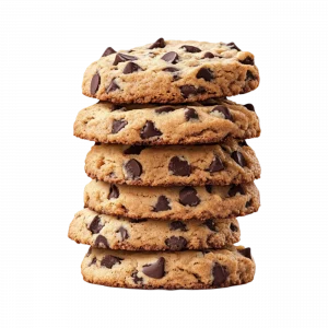 Photo de cookies natures au pépites de chocolat empilés