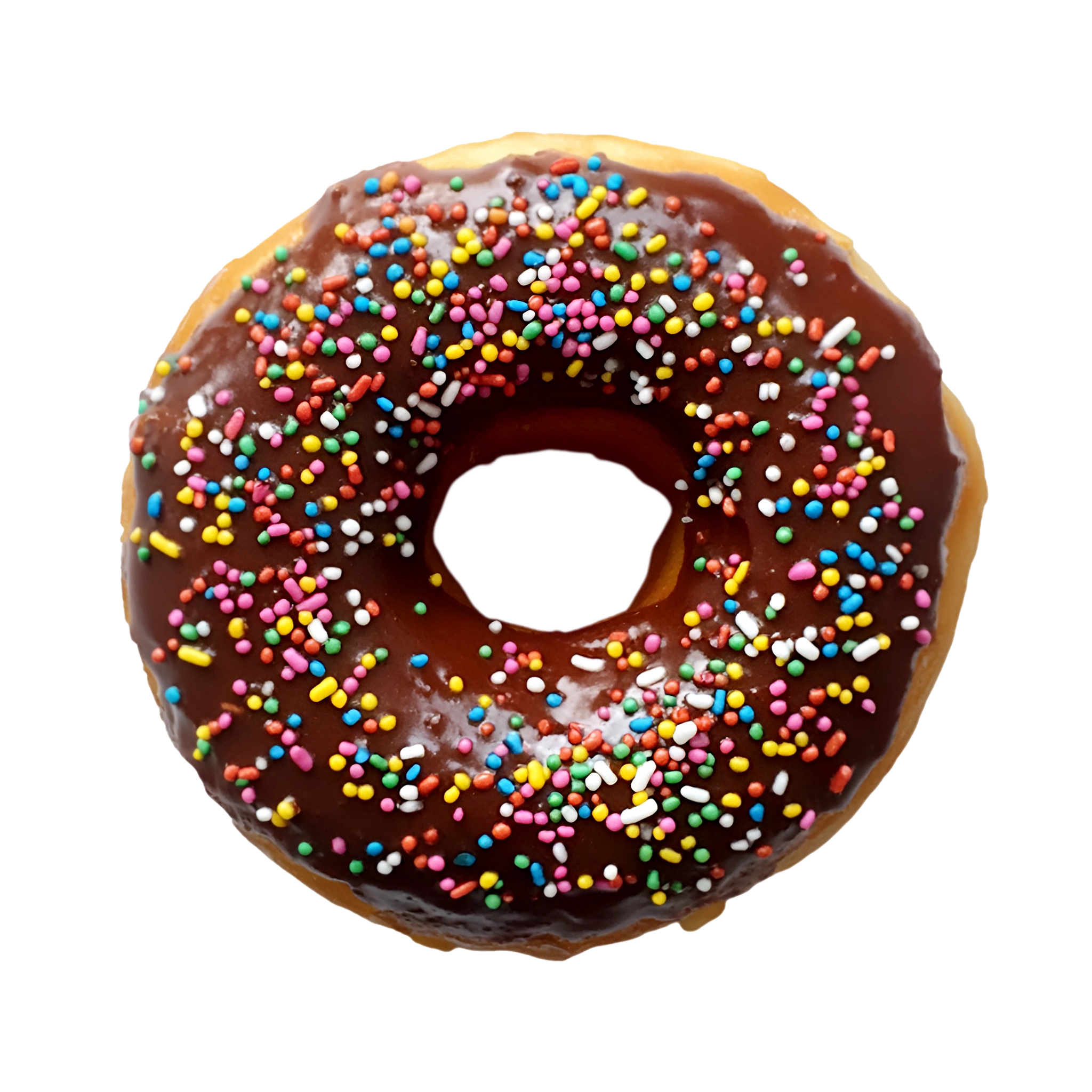 Photo d'un donut avec glaçage au chocolat vermicelles.