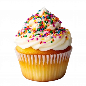 Photo d'un muffin avec crème vanille et vermicelles